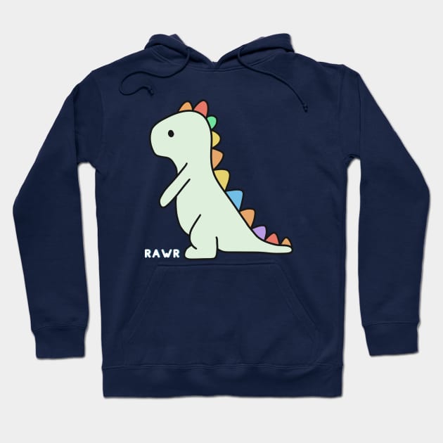 Rawr cute dino pastel color Hoodie by PixieMomma Co